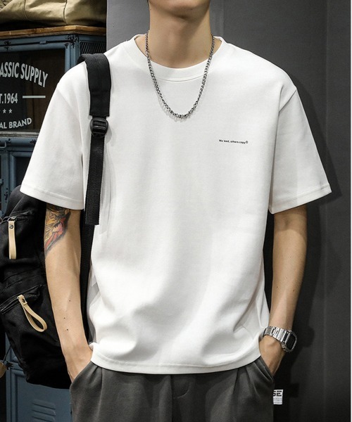 NEW GENTLEMAN（ニュージェントルマン）の「レイヴン ワンポイント オーバーサイズT（Tシャツ/カットソー・メンズ・ホワイト/ネイビー/オリーブ/ブラック・XL/L/M）」の5枚目の写真
