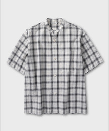 チャイナカラーチェックシャツ_OFF WHITE