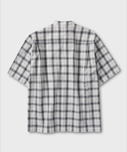 NONBLANK(ノンブランク)の「チャイナカラーチェックシャツ_OFF WHITE(シャツ/ブラウス・メンズ・アイボリー・MEDIUM/LARGE/X-LARGE)」の2枚目の写真