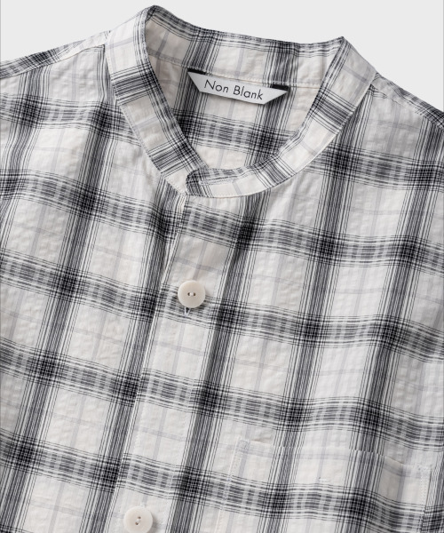 NONBLANK(ノンブランク)の「チャイナカラーチェックシャツ_OFF WHITE(シャツ/ブラウス・メンズ・アイボリー・MEDIUM/LARGE/X-LARGE)」の3枚目の写真