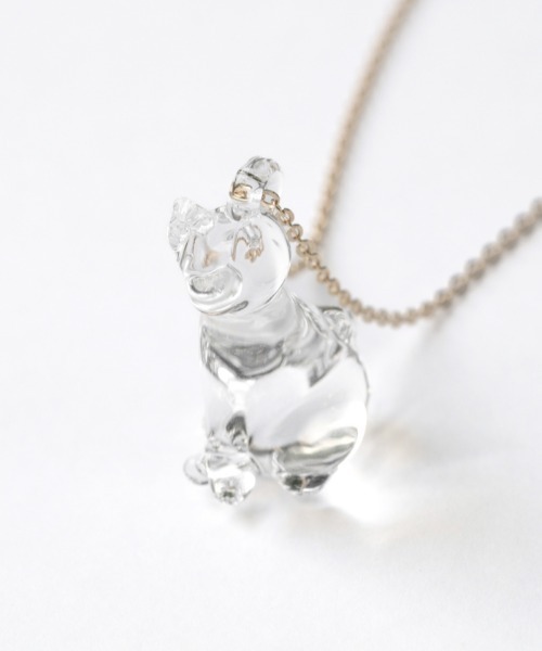 HARIO Lampwork Factory（ハリオランプワークファクトリー）の「ネックレス ネコ Sitting（ネックレス・レディース・クリア・FREE）」の2枚目の写真
