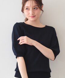 index | 【接触冷感】クールタッチラップスリーブニット《UVケア/洗濯機OK/XS~3L/9col》(ニット/セーター)