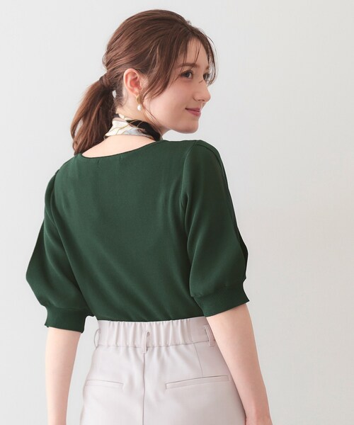 index(インデックス)の「【接触冷感/UVケア】クールタッチラップスリーブニット《洗濯機OK/XS~3L/9col》(ニット/セーター・レディース・ライトブルー/ナチュラル/ネイビー/ピンク系/モスグリーン系7/ホワイト系9/ブラウン系その他5/ボルドー/チャコールグレー・36/38/40/34/42/44)」の17枚目の写真