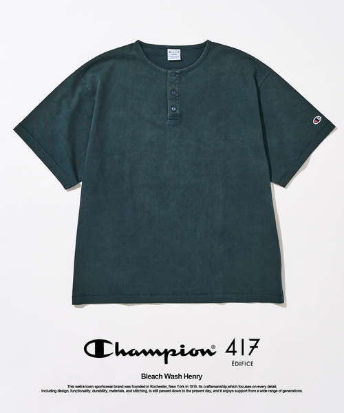 CHAMPION / チャンピオン 417別注 Bleach Wash ヘンリー（Tシャツ