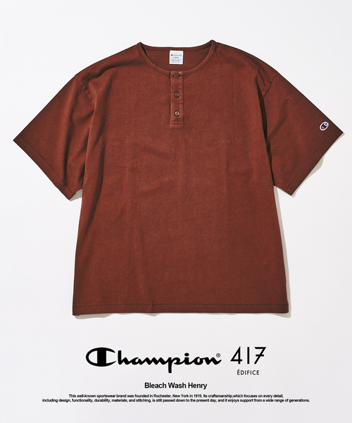 CHAMPION / チャンピオン 417別注 Bleach Wash ヘンリー（Tシャツ
