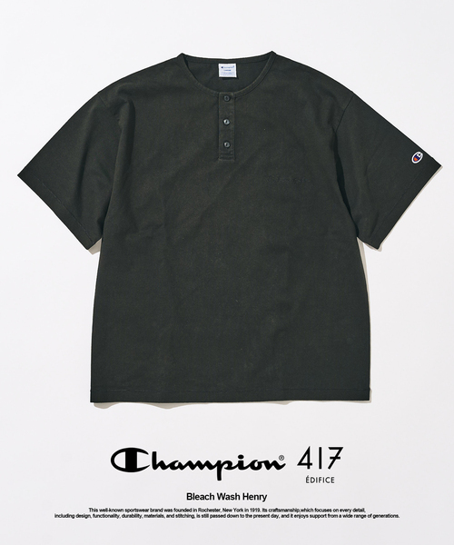 CHAMPION / チャンピオン 417別注 Bleach Wash ヘンリー（Tシャツ