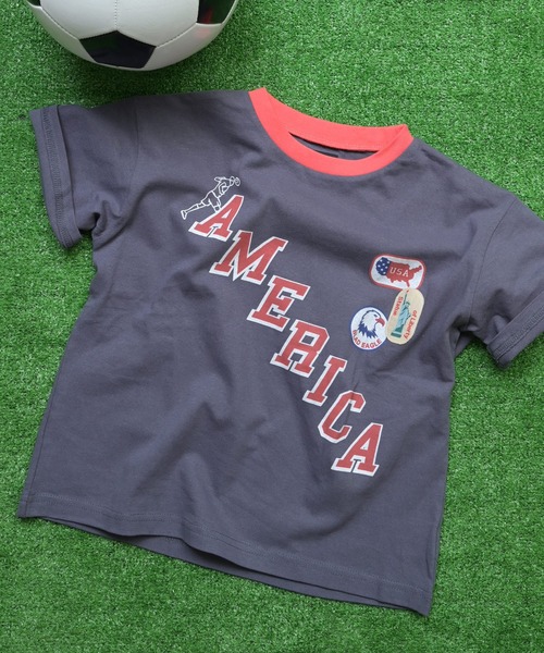 Life Support Products（ライフサポートプロダクツ）の「ワールドサポーター半袖Tシャツ（Tシャツ/カットソー・キッズ・ライトブルー/ネイビー/レッド/オフホワイト/イエロー/ブルー/チャコール・90/100/110/120/80/130/95/140/150）」の3枚目の写真