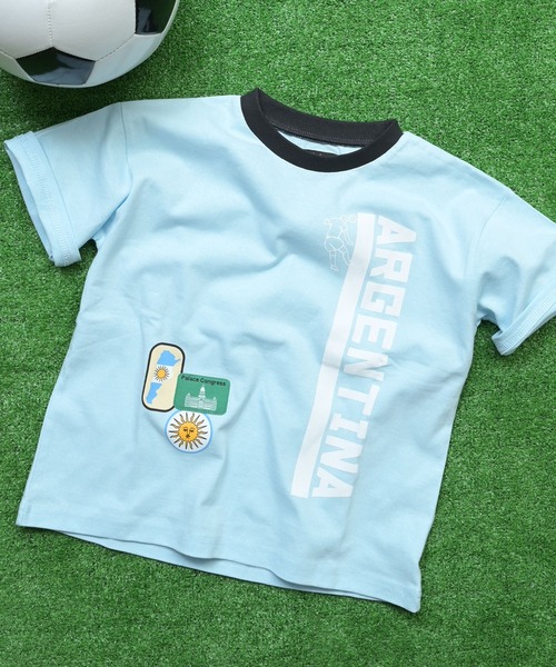 Life Support Products（ライフサポートプロダクツ）の「ワールドサポーター半袖Tシャツ（Tシャツ/カットソー・キッズ・ライトブルー/ネイビー/レッド/オフホワイト/イエロー/ブルー/チャコール・90/100/110/120/80/130/95/140/150）」の4枚目の写真