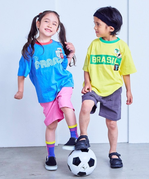 Life Support Products（ライフサポートプロダクツ）の「ワールドサポーター半袖Tシャツ（Tシャツ/カットソー・キッズ・ライトブルー/ネイビー/レッド/オフホワイト/イエロー/ブルー/チャコール・90/100/110/120/80/130/95/140/150）」の13枚目の写真