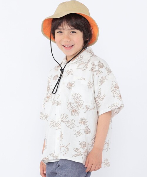 SHIPS(シップス)の「SHIPS KIDS:100~130cm /エンブロイダリー オープンカラー シャツ(シャツ/ブラウス・キッズ・アイボリー/ライトブルー・110/100/130/120)」の5枚目の写真