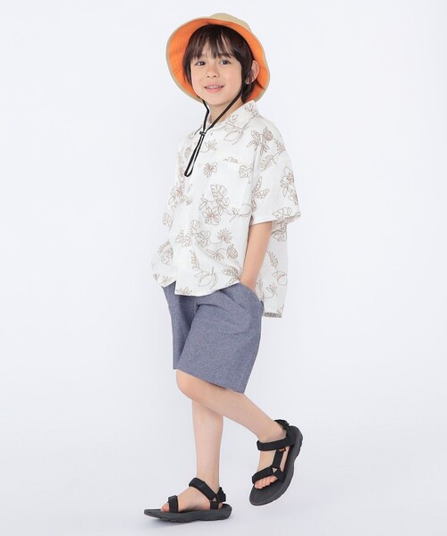 SHIPS(シップス)の「SHIPS KIDS:100~130cm /エンブロイダリー オープンカラー シャツ(シャツ/ブラウス・キッズ・アイボリー/ライトブルー・110/100/130/120)」の6枚目の写真