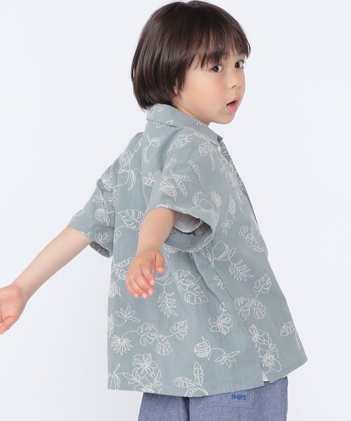 SHIPS(シップス)の「SHIPS KIDS:100~130cm /エンブロイダリー オープンカラー シャツ(シャツ/ブラウス・キッズ・アイボリー/ライトブルー・110/100/130/120)」の10枚目の写真