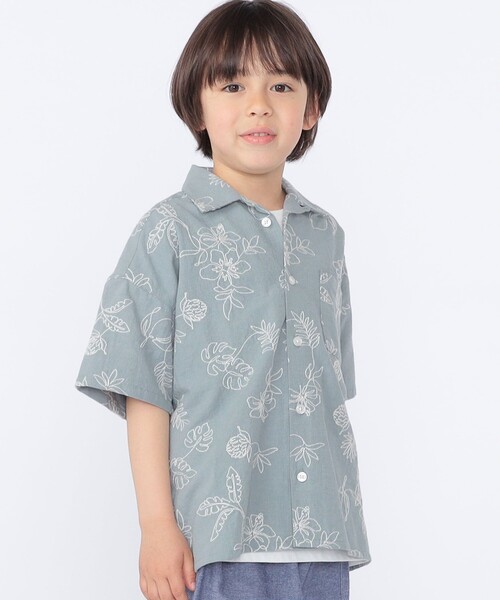 SHIPS(シップス)の「SHIPS KIDS:100~130cm /エンブロイダリー オープンカラー シャツ(シャツ/ブラウス・キッズ・アイボリー/ライトブルー・110/100/130/120)」の11枚目の写真