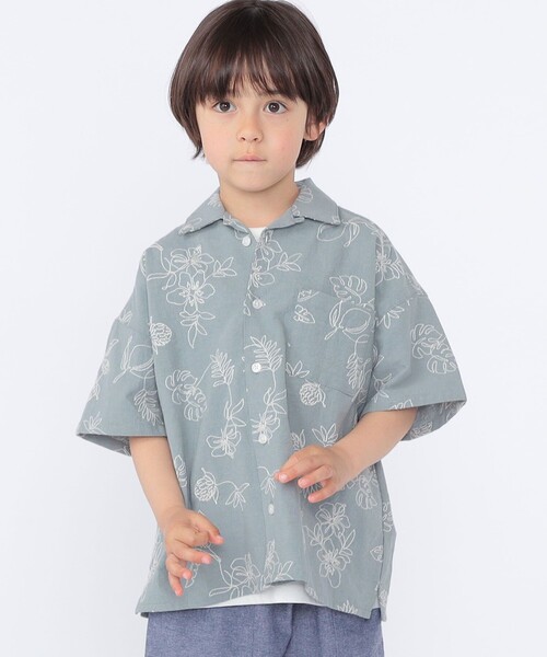 SHIPS(シップス)の「SHIPS KIDS:100~130cm /エンブロイダリー オープンカラー シャツ(シャツ/ブラウス・キッズ・アイボリー/ライトブルー・110/100/130/120)」の12枚目の写真