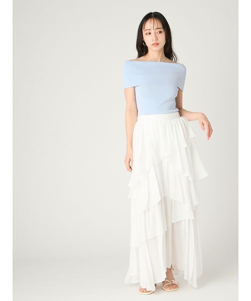 FRAY I.D（フレイアイディー）の「オフショルニットトップス／ウォッシャブル・UVカット・接触冷感（ニット/セーター・レディース・ブラック/ライトブルー/その他/レッド・F）」の8枚目の写真