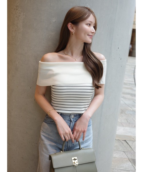 FRAY I.D（フレイアイディー）の「オフショルニットトップス／ウォッシャブル・UVカット・接触冷感（ニット/セーター・レディース・ブラック/ライトブルー/その他/レッド・F）」の18枚目の写真