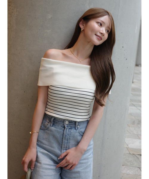 FRAY I.D（フレイアイディー）の「オフショルニットトップス／ウォッシャブル・UVカット・接触冷感（ニット/セーター・レディース・ブラック/ライトブルー/その他/レッド・F）」の19枚目の写真