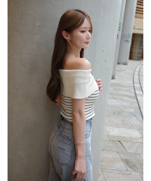 FRAY I.D（フレイアイディー）の「オフショルニットトップス／ウォッシャブル・UVカット・接触冷感（ニット/セーター・レディース・ブラック/ライトブルー/その他/レッド・F）」の20枚目の写真