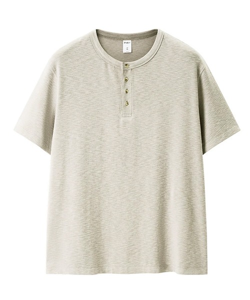 CORPUS TOKYO(コーパス トーキョー)の「スラブニット ヘンリーネック Tシャツ(Tシャツ/カットソー・メンズ・グレー/ブラック/アイボリー・1/2/3)」の7枚目の写真