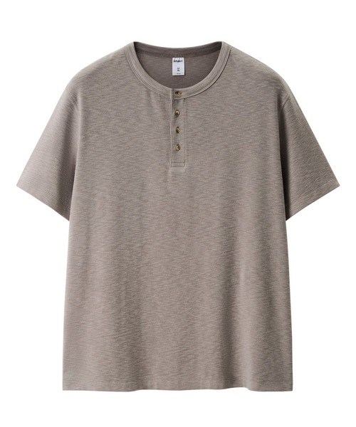 CORPUS TOKYO(コーパス トーキョー)の「スラブニット ヘンリーネック Tシャツ(Tシャツ/カットソー・メンズ・グレー/ブラック/アイボリー・1/2/3)」の4枚目の写真