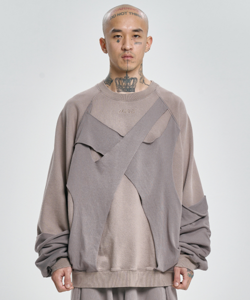 AJOBYAJO（アジョバイアジョ）の「Paneled Washed Sweatshirt [DUSTY BEIGE]（スウェット・メンズ・その他・LARGE/X-LARGE）」の7枚目の写真