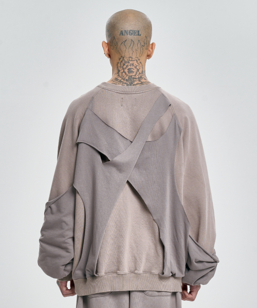 AJOBYAJO（アジョバイアジョ）の「Paneled Washed Sweatshirt [DUSTY BEIGE]（スウェット・メンズ・その他・LARGE/X-LARGE）」の10枚目の写真