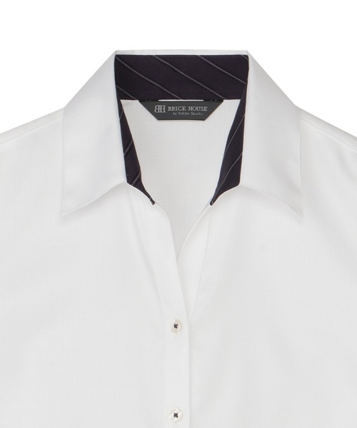 TOKYO SHIRTS(トウキョウシャツ)の「【超形態安定】 形態安定ノンアイロン スキッパー 7分袖ビジネスワイシャツ(ビジネスシャツ・レディース・ホワイト・L/LL/S/M/XL)」の3枚目の写真