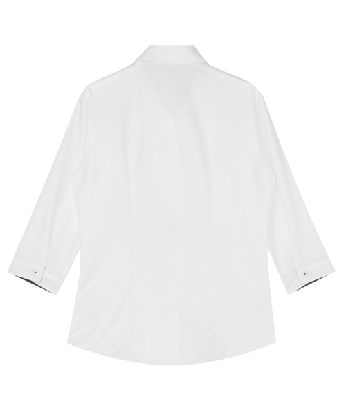 TOKYO SHIRTS(トウキョウシャツ)の「【超形態安定】 形態安定ノンアイロン スキッパー 7分袖ビジネスワイシャツ(ビジネスシャツ・レディース・ホワイト・L/LL/S/M/XL)」の2枚目の写真