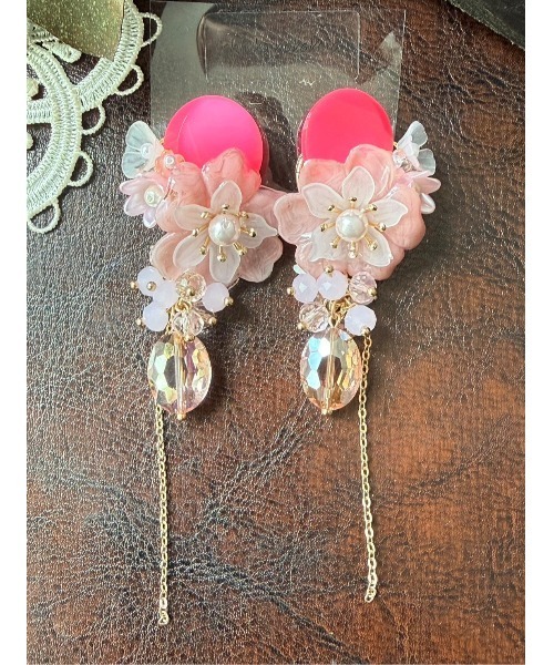 tone（トーン）の「【shinkainokakera】ピンクボタンピアス(MA)（ピアス（両耳用）・レディース・ピンク・FREE）」の2枚目の写真