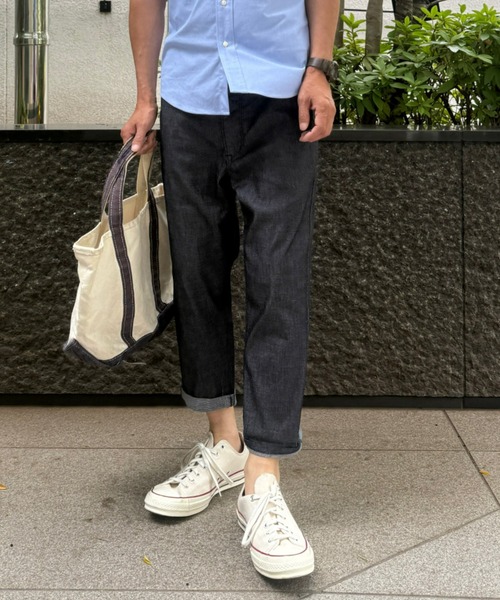 EDWIN(エドウィン)の「【涼】ジャージーズ COOL デニムショートパンツ ストレッチ 麻 ドライタッチ(その他パンツ・メンズ・ダークインディゴブルー/ライトインディゴブルー/ネイビー・SMALL/MEDIUM/LARGE/X-LARGE)」の2枚目の写真