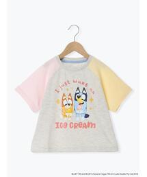 Samansa Mos2 Lagom | 【ブルーイ】配色ラグランプリントTシャツ(Tシャツ/カットソー)