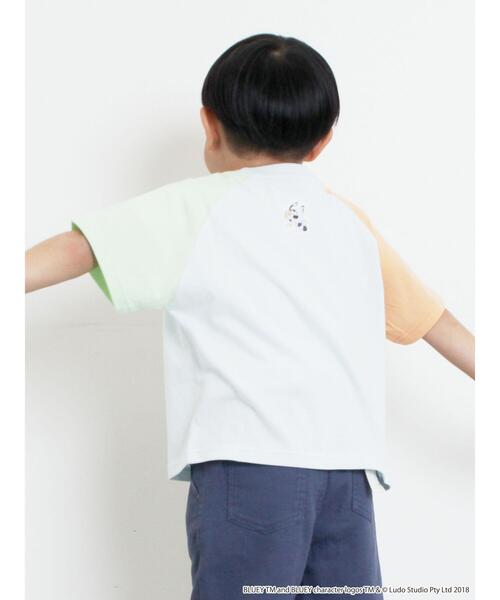 Samansa Mos2 Lagom(サマンサモスモスラーゴム)の「【ブルーイ】配色ラグランプリントTシャツ(Tシャツ/カットソー・キッズ・サックスブルー/オートミール・100/120/95/130/110)」の6枚目の写真