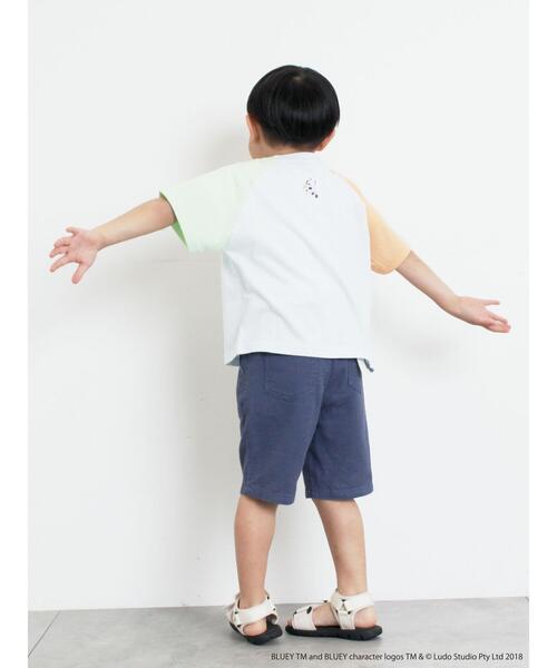 Samansa Mos2 Lagom(サマンサモスモスラーゴム)の「【ブルーイ】配色ラグランプリントTシャツ(Tシャツ/カットソー・キッズ・サックスブルー/オートミール・100/120/95/130/110)」の11枚目の写真