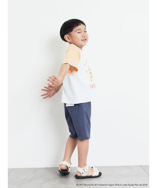 Samansa Mos2 Lagom(サマンサモスモスラーゴム)の「【ブルーイ】配色ラグランプリントTシャツ(Tシャツ/カットソー・キッズ・サックスブルー/オートミール・100/120/95/130/110)」の12枚目の写真