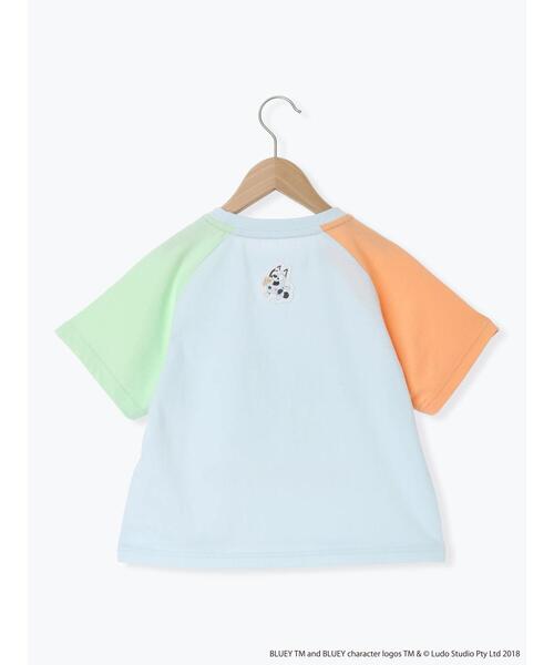 Samansa Mos2 Lagom(サマンサモスモスラーゴム)の「【ブルーイ】配色ラグランプリントTシャツ(Tシャツ/カットソー・キッズ・サックスブルー/オートミール・100/120/95/130/110)」の20枚目の写真