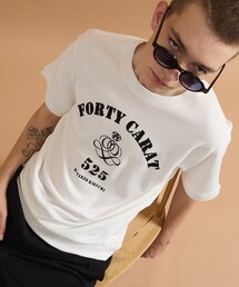 カレッジ風ミニ裏毛半袖Tシャツ