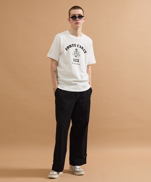 40ｃｔ＆525（フォーティーカラッツアンドゴーニーゴ）の「カレッジ風ミニ裏毛半袖Tシャツ（Tシャツ/カットソー・メンズ・ホワイト/ブラック・03/02）」の6枚目の写真