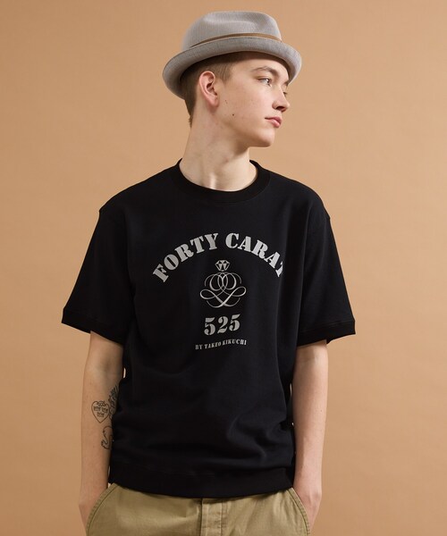 40ｃｔ＆525（フォーティーカラッツアンドゴーニーゴ）の「カレッジ風ミニ裏毛半袖Tシャツ（Tシャツ/カットソー・メンズ・ホワイト/ブラック・03/02）」の9枚目の写真