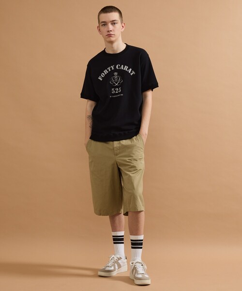 40ｃｔ＆525（フォーティーカラッツアンドゴーニーゴ）の「カレッジ風ミニ裏毛半袖Tシャツ（Tシャツ/カットソー・メンズ・ホワイト/ブラック・03/02）」の10枚目の写真