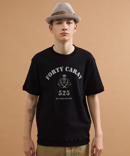40ｃｔ＆525（フォーティーカラッツアンドゴーニーゴ）の「カレッジ風ミニ裏毛半袖Tシャツ（Tシャツ/カットソー・メンズ・ホワイト/ブラック・03/02）」の12枚目の写真