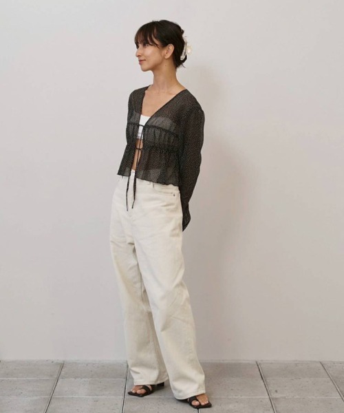 TODAYFUL（トゥデイフル）の「Shirring Dot Cardigan（カーディガン/ボレロ・レディース・ブラック・FREE）」の10枚目の写真