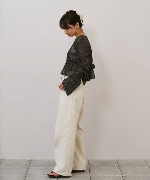 TODAYFUL（トゥデイフル）の「Shirring Dot Cardigan（カーディガン/ボレロ・レディース・ブラック・FREE）」の11枚目の写真