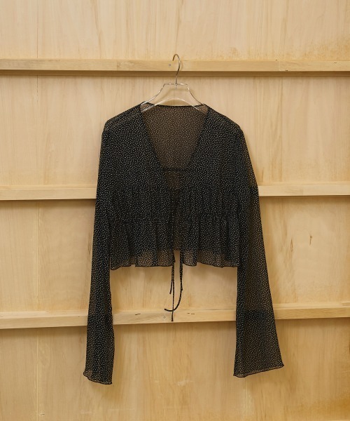 TODAYFUL（トゥデイフル）の「Shirring Dot Cardigan（カーディガン/ボレロ・レディース・ブラック・FREE）」の7枚目の写真