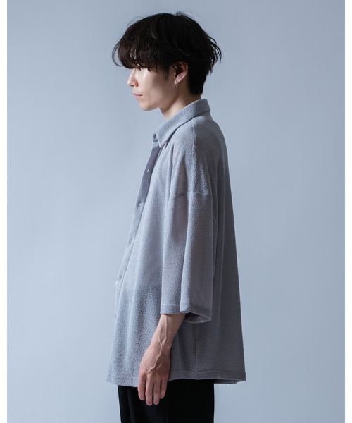 Crownor(クラウノアー)の「シアーメッシュ ビッグシャツ(シャツ/ブラウス・メンズ・ブラック/グレー・LARGE/MEDIUM/SMALL)」の9枚目の写真