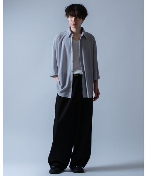 Crownor(クラウノアー)の「シアーメッシュ ビッグシャツ(シャツ/ブラウス・メンズ・ブラック/グレー・LARGE/MEDIUM/SMALL)」の11枚目の写真