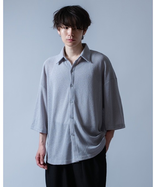 Crownor(クラウノアー)の「シアーメッシュ ビッグシャツ(シャツ/ブラウス・メンズ・ブラック/グレー・LARGE/MEDIUM/SMALL)」の12枚目の写真