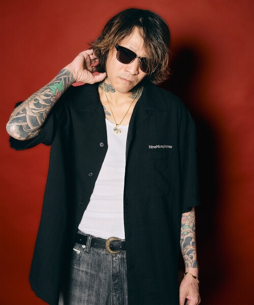 NineMicrophones(ナインマイクロフォンズ)の「OPEN COLLAR SHIRT(シャツ/ブラウス・メンズ・ブラック/イエロー・X-LARGE/LARGE/MEDIUM/SMALL)」の14枚目の写真