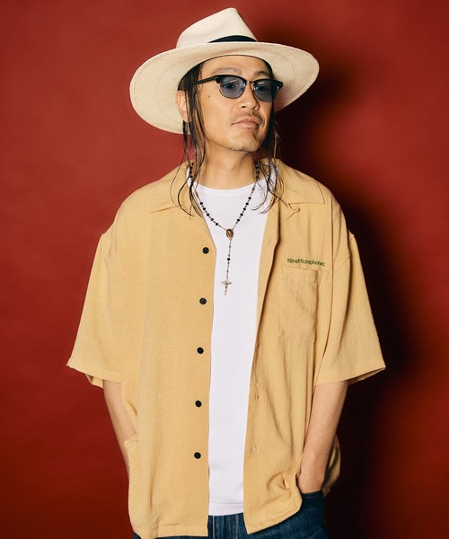 NineMicrophones(ナインマイクロフォンズ)の「OPEN COLLAR SHIRT(シャツ/ブラウス・メンズ・ブラック/イエロー・X-LARGE/LARGE/MEDIUM/SMALL)」の8枚目の写真