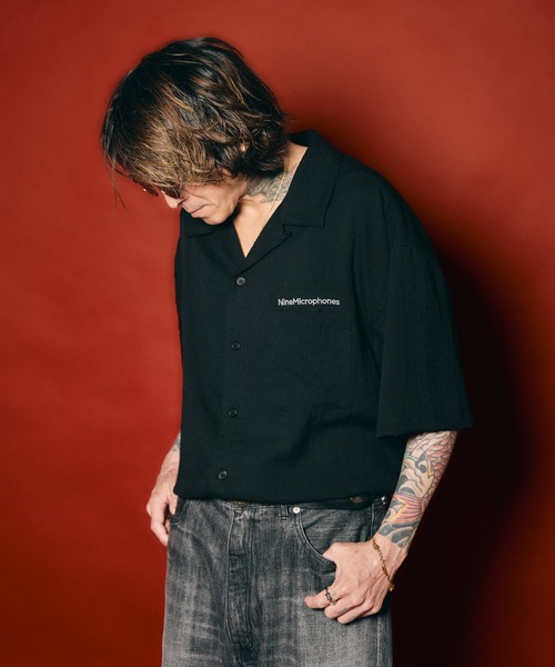 NineMicrophones(ナインマイクロフォンズ)の「OPEN COLLAR SHIRT(シャツ/ブラウス・メンズ・ブラック/イエロー・X-LARGE/LARGE/MEDIUM/SMALL)」の7枚目の写真