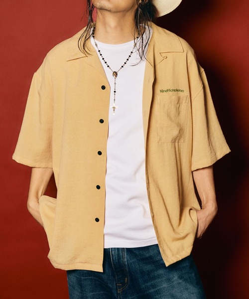 NineMicrophones(ナインマイクロフォンズ)の「OPEN COLLAR SHIRT(シャツ/ブラウス・メンズ・ブラック/イエロー・X-LARGE/LARGE/MEDIUM/SMALL)」の12枚目の写真